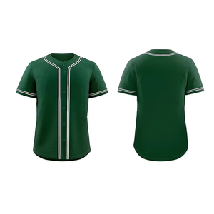 Hot Selling Classic Men's Softball\Baseball Button Down Mesh Solid 100%Polyester Customizable Crew Neck Plus Size Team Jersey - Product Image 1