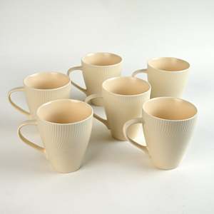 Pale Peach Unique New Bone China Ceramic Cups Set of 6 Microwave Safe Flowered Design <b>Cute</b> Sublimation Blank <b>Mugs</b> - Product Image 4