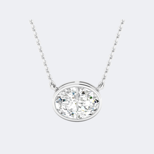 Collier solitaire ovale serti de diamants 1,00 carat (CTW) - Product Image 2