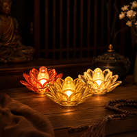 Lampe LED Lotus sans Flamme, Bougie Électronique Bouddhiste pour Temple, Autel, Prière, Décoration Intérieure, Vente en Gros