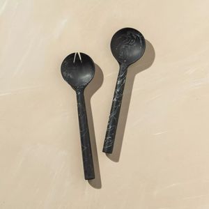 2-Piece <b>Salad</b> Serving Set Multi Color Hand Poured Resin <b>Salad</b> Spoon Fork Kitchen Utensils Decorative Premium Resin <b>Salad</b> <b>Server</b> - Product Image 3