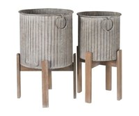 Support de pot de fleurs en métal décoratif nordique minimaliste, finition émaillée, trou de drainage pour plantes d'intérieur/extérieur, support de plantes moderne pour la maison