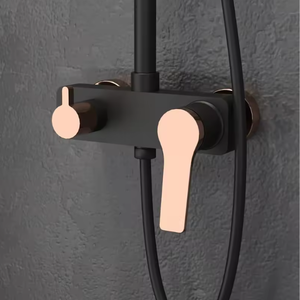 Colonne de douche NERO-RG finition noire avec détails or rose - Product Image 2