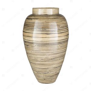 Ensemble de vases décoratifs en bambou tressé pour décoration intérieure, couleur naturelle - Product Image 2