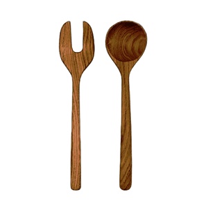 Ensemble de cuillères et fourchettes à salade en bois d'acacia massif, manches longs, qualité supérieure, ustensiles de cuisine, fabricant direct - Product Image 1