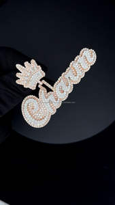 Pass Diamond Tester Moissanite colgante Hiphop Bling hombres joyería 925 Plata Rpse Oro dos tonos corona campana diamante colgante - Product Image 2