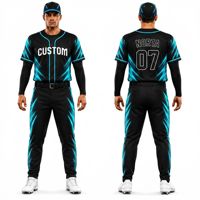 Tenues d'équipe de baseball sublimées à imprimé floral noir et bleu sarcelle, ensembles de maillots et pantalons de sport athlétiques performants pour l'été