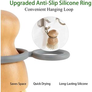 Set di 2 Spazzole per Lavaggio Piatti con Manico Corto, Spazzole per Pulizia Cucina, Spazzola per Piatti - Product Image 3