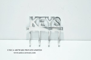 Porte-clés mural de qualité supérieure KEYS, en acier inoxydable moderne, avec 4 crochets pour l'entrée, la décoration de la maison, le rangement mural - Product Image 6