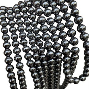 G2205 Venta al por mayor de cuentas sueltas de hematita de 4MM, 6MM, 8MM para la fabricación de joyas, cuentas de piedra de hematita magnética - Product Image 1