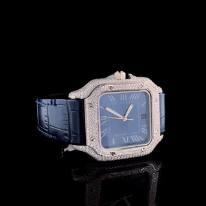 Reloj de Lujo con Moissanita y Cuarzo, Caja Analógica Plateada Antigua, Gemas Brillantes, Ecológico, Ligero, de Acero Inoxidable y Cristal - Product Image 4