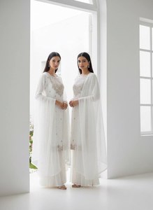 Traje Salwar Indio Pakistaní para Mujer, Sharara Gharara, Tradicional, de Secado Rápido, para Todas las Temporadas, Color Cielo, Ropa de Fiesta, Venta al por Mayor - Product Image 6
