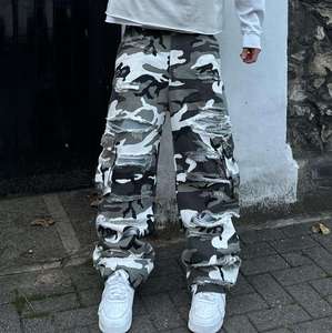Jaffico International Men's Solid Color Ripped <b>Harem</b> Pants High Waist Distressed Street Style Eco-friendly Casual <b>Trousers</b> - Product Image 4