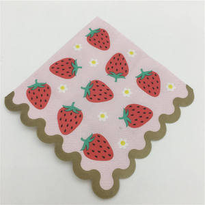 Wholesale OEM/ ODM Customized <b>Color</b> Strawberry Printed Christmas Custom Decorative <b>Tissue</b> <b>Paper</b> Napkins - Product Image 5