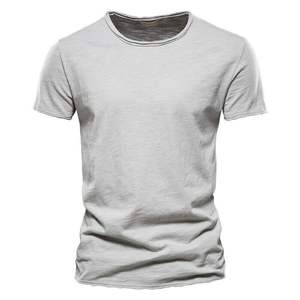 T-shirt uni pour homme, col rond, manches courtes, coupe classique, 100% coton premium - Product Image 5