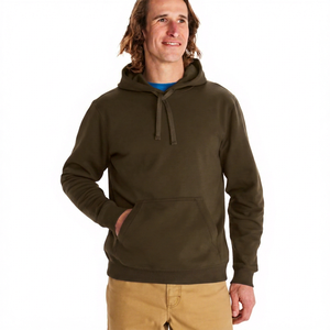 Sweat-shirt à capuche bleu marine pour homme, coupe ample, en coton French Terry, couleur unie, avec poche avant, design décontracté, vêtement d'hiver respirant - Product Image 2
