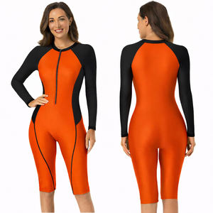 Traje de Baño de Una Pieza Personalizado para Mujer, Manga Larga, con Cierre Frontal, para Surf - Product Image 3