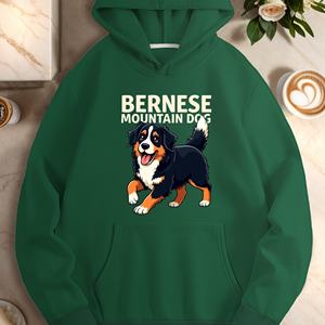 Sweats à capuche décontractés pour femmes avec dessin animé de chien de montagne bernois - Product Image 4