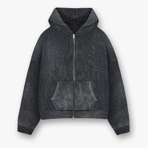 Sudaderas con capucha de invierno para hombre 2026 de alta calidad, 100% algodón, con cremallera, diseño sólido y logotipo frontal con impresión digital - Product Image 1