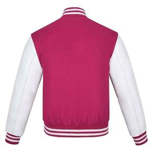 Blousons universitaires style varsity en laine et cuir, originaux, avec col montant, directement de l'usine - Product Image 3