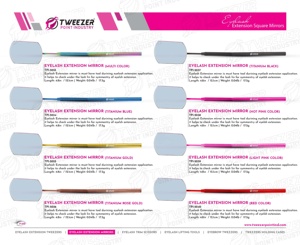 Espejo de maquillaje de pestañas de belleza de acero inoxidable profesional para extensiones de pestañas gran cantidad disponible en todos los colores - Product Image 5