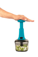 Exclusieve Wonder Push Chopper Handmatige Voedselverwerker, Voedselveilige Kunststof Behuizing, Roestvrijstalen Messen, Robuuste Groentegereedschap