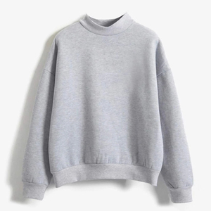 Oversized Women Mock Neck Sweatshirt Heavyweight Lined Streetwear Fashion <b>Top</b> - Product Image 3