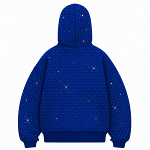 Sudadera con capucha y cremallera de diamantes de imitación personalizada, estilo pasamontañas, extragrande, con máscara facial completa, chaqueta de streetwear de peso pesado - Product Image 6