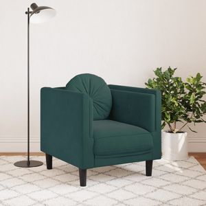 Poltrona in Velluto Verde Scuro con Struttura in Legno Massello, Arredamento Standard per Soggiorno - Product Image 3