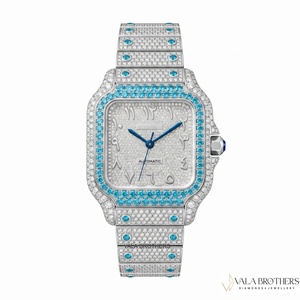 Reloj de Lujo Mossinate de Acero Inoxidable Plateado en Oferta, con Brillantes Diamantes y Diseño Resistente al Agua - Product Image 2