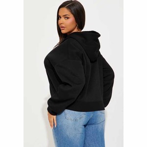 Wholesale <b>Women's</b> 100% Cotton Crop Top Hoodie <b>Set</b> Heavyweight Loose Fit Oversized Hoodies For <b>Women</b> Custom Logo Hoodies - Product Image 5