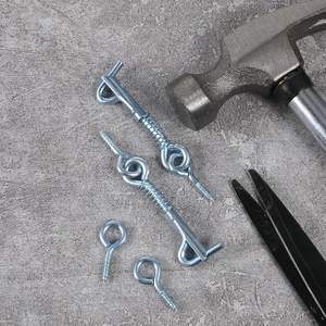 Crochet de sécurité en acier multi-tailles Hanlix OEM/ODM avec ressort et œillets à vis, zingué noir, 2/2,5/3 pouces - Product Image 2