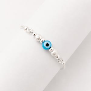 925 sterling silver BLUEeye bangle sterling silver <b>bead</b> <b>bracelet</b> blue eye <b>bracelet</b> adjustable silver bangle protection jew - Product Image 2