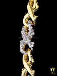 12mm infinity Link <b>Chain</b> 18K Gold Plated <b>Iced</b> <b>Out</b> Cuban Link <b>Chain</b> Moissanite Diamond Hip Hop Bling Jewelry for Men & Women - Product Image 4