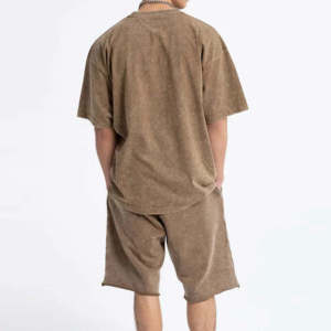 Men's 100% Pure Cotton Short Sleeve Summer Tracksuit Shirt <b>Sets</b> Latest Printed Solid Pattern Boy's Short <b>sets</b> - Product Image 4