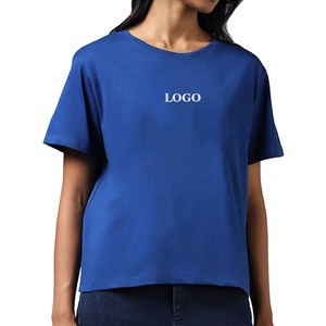 Camiseta de Verano para Mujer, Corte Regular, Estampado a Cuadros, 100% Algodón, Manga Corta, Transpirable, Ecológica, de Alta Calidad, Color Único - Product Image 3