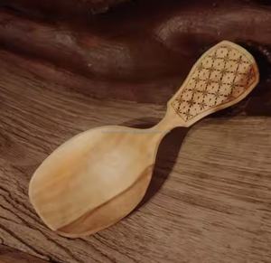 Cuillère en bois avec un design de manche unique pour les fêtes de mariage, autres utilisations, couverts, cuillère à dîner en provenance d'Inde - Product Image 2