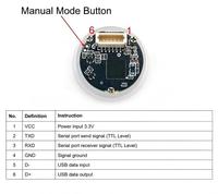 Módulo de Código de Barras Redondo Pequeño GM861S-LED, Lector de Códigos QR con USB UART de 3.3V CC para Arduino, Linux y Windows