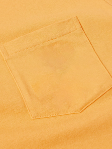 Camiseta de Algodón Suave Color Naranja Claro para Hombre, Transpirable, con Bolsillo, Estilo Casual para Uso Diario, Venta al Por Mayor - Product Image 4