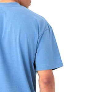 T-shirt à manches courtes bleu clair pour homme, col rond, coupe classique, vêtement décontracté, couleur unie, 100% coton jersey tricoté - Product Image 2