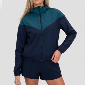 Ensemble de survêtement sportif personnalisé pour femmes, deux pièces, coupe-vent imperméable en nylon - Product Image 1