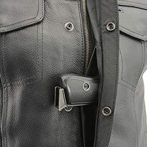 Chaleco MC Club de Cuero Vacuno Premium para Hombre con Bolsillos Ocultos para Portación de Armas - Product Image 3