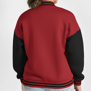 เสื้อแจ็คเก็ตวาร์ซิตี้ผู้หญิงแบบสั่งทำ ปักโลโก้ คุณภาพสูง ทำจากผ้าขนสัตว์ แจ็คเก็ตเบสบอล - Product Image 5