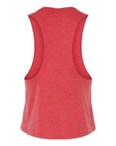 Débardeur court rouge sans manches pour femme avec logo personnalisé, tricoté, uni, décontracté, col rond - Product Image 3