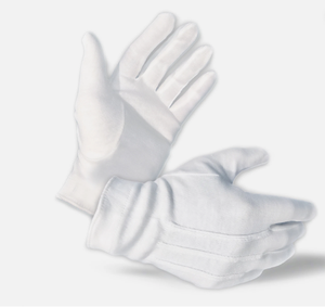 Guantes Blancos de Algodón 100% Legend, Talla Mediana, para Ceremonias Formales y Uniformes - Product Image 1
