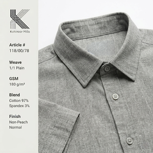 Chemise unisexe en coton et élasthanne 180 GSM, tissage uni, manches courtes, décontractée, OEM ODM - Product Image 2