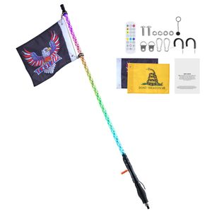 1 Pezzo Luce a Frusta da 3 Piedi con Base a Molla, LED Impermeabile RGB a 360 Gradi con Effetto Inseguimento, Controllo Remoto tramite APP per Fuoristrada - Product Image 1