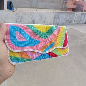 Nouvel Arrivage Sac à Main Femme Designer en Lin Perlé Imperméable Fait Main, Pochette Bandoulière Multicolore - Product Image 3