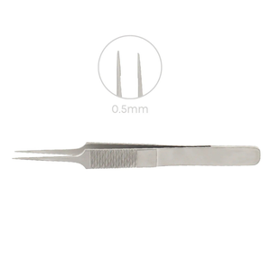 Pinces de bijoutier à ligature, plateforme 7,5 mm, pointe 0,5 mm, 11,5 cm, pour microchirurgie ophtalmique, en acier inoxydable, instrument réutilisable - Product Image 2