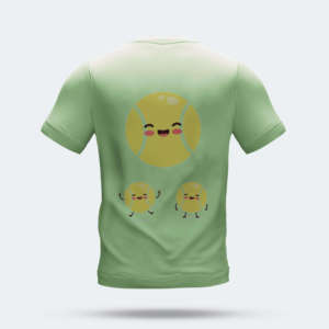 Camiseta de Manga Corta para Hombre, Color Verde Claro, Cuello Redondo, con Estampado de Pelota de Tenis, Corte Regular Informal, 100% Algodón Jersey - Product Image 1